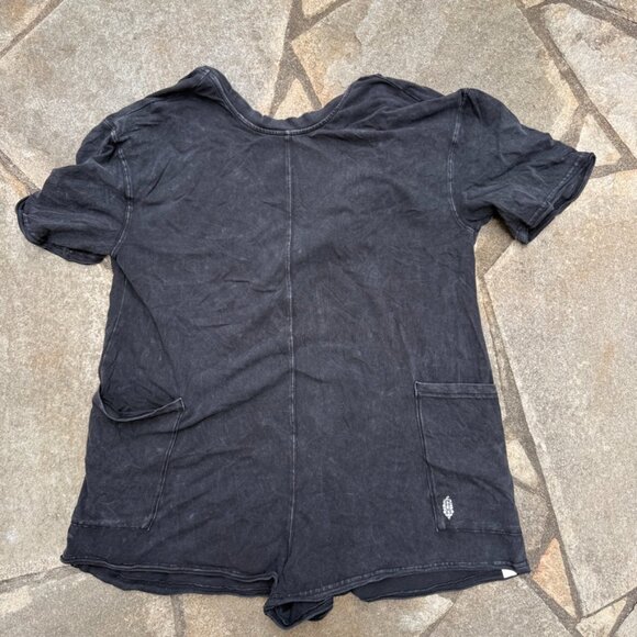 Free People Movement Hot Shot Tee Romper XS Washed Black - Picture 6 of 13